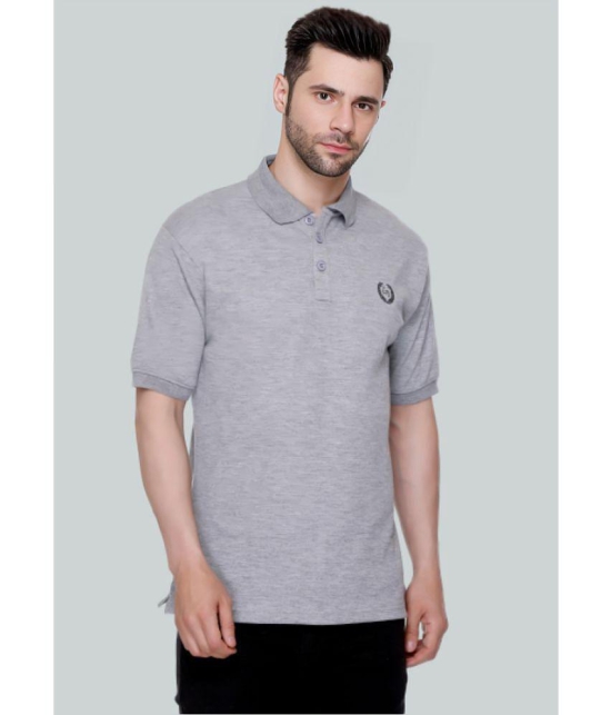 LEEBONEE - Grey Cotton Blend Regular Fit Men's Polo T Shirt ( Pack of 1 ) - None