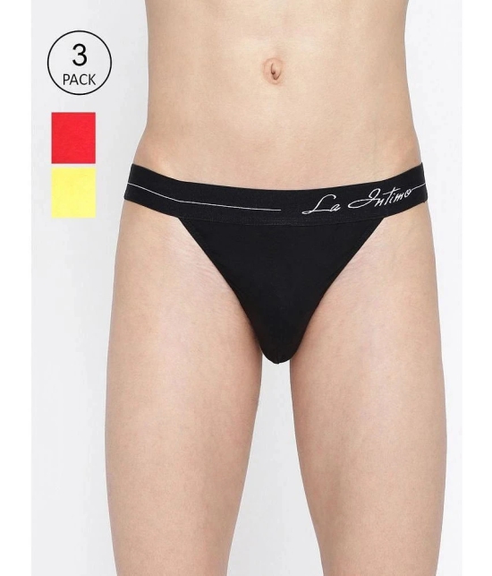 La Intimo Multicolor Cotton Mens Thongs ( Pack of 3 ) - None