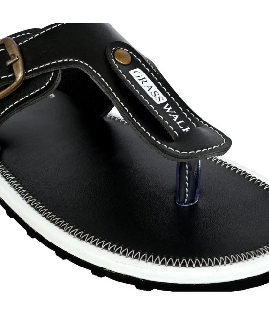 GRASS WALK Black Mens Thong Flip Flop - None