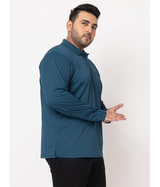 YHA Cotton Blend Regular Fit Solid Full Sleeves Mens Polo T Shirt - Teal Blue ( Pack of 1 ) - None