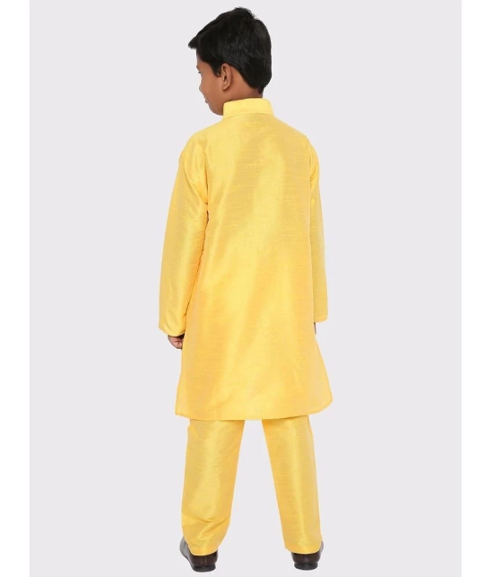 Maharaja - Yellow Silk Boys Kurta Sets ( Pack of 1 ) - None