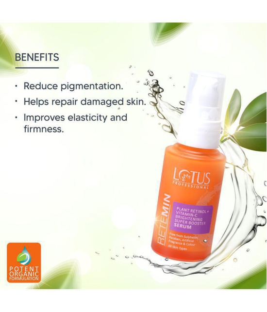 Lotus Professional Retemin Plant retinol + Vitamin C Brightening Super Booster Serum, Whitening and Anti-Ageing, Acne spots and Blemishes, 30 ml