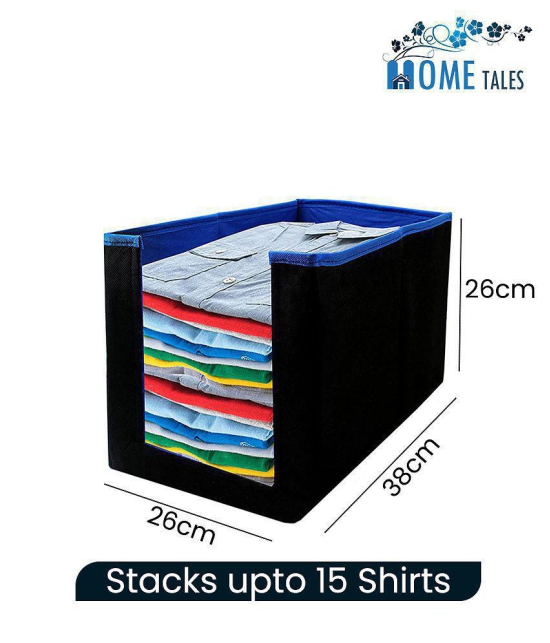 HOMETALES Non-Woven Shirt Stacker & Cloth Organizer,Black (4U)