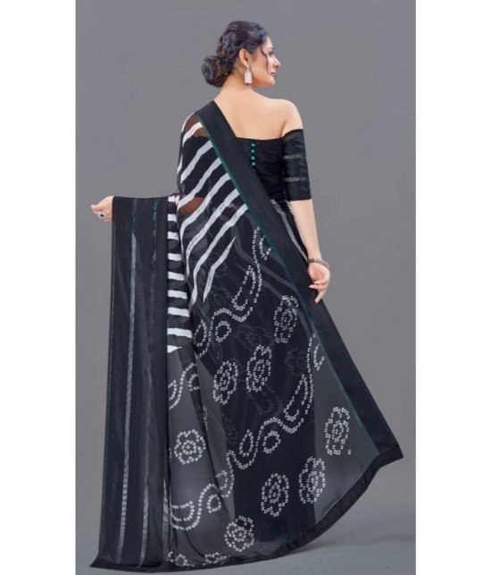 Sitanjali - Black Georgette Saree With Blouse Piece ( Pack of 1 ) - Black