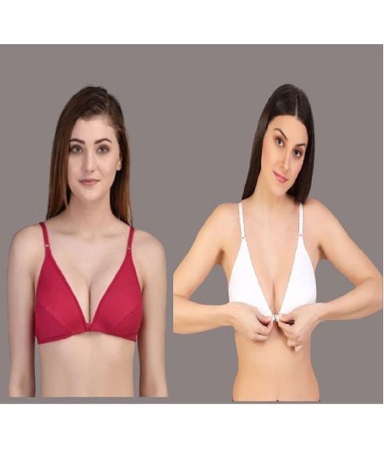 Zourt - Multicolor Cotton Non Padded Women's Everyday Bra ( Pack of 2 ) - None