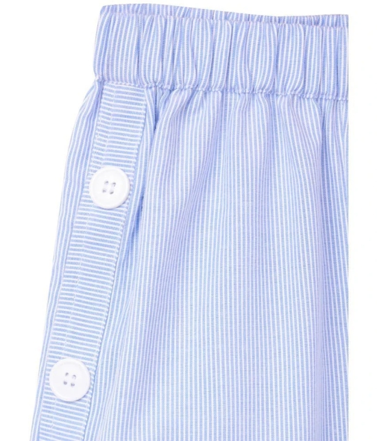 Cub McPaws Girls Blue Striped Culottes With Side Slits Palazzo|Fashion Wear |04-05Y (GW21PLZ020Blu_04-05Y) - 4-5 Years