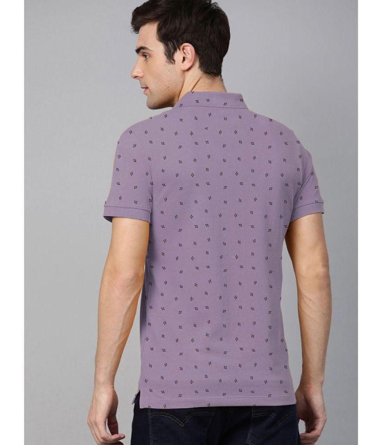 ADORATE Cotton Blend Regular Fit Printed Half Sleeves Mens Polo T Shirt - Lavender ( Pack of 1 ) - None