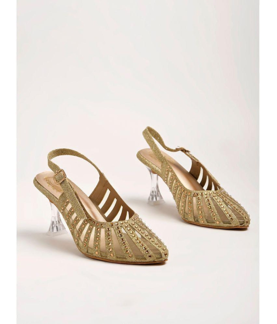 Shoetopia Gold Women''s Sandal Heels - None