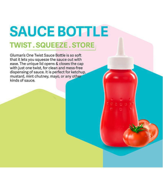 HOMETALES - Sauce Bottle Red Water Bottle 750 mL ( Set of 1 ) - Red