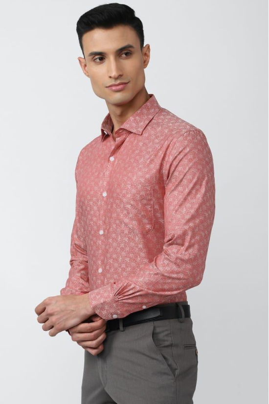 Men Pink Slim Fit Formal Full Sleeves Formal Shirt