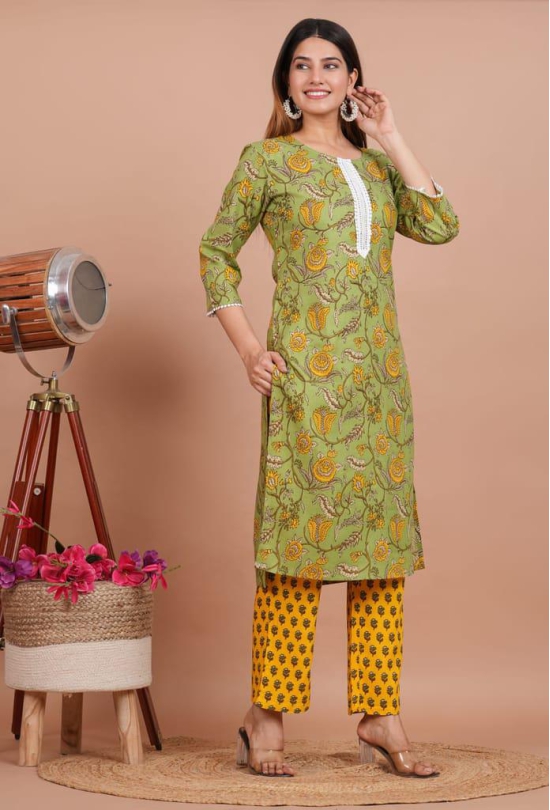 Women Cotton Rayon Kurta and Palazzo Set