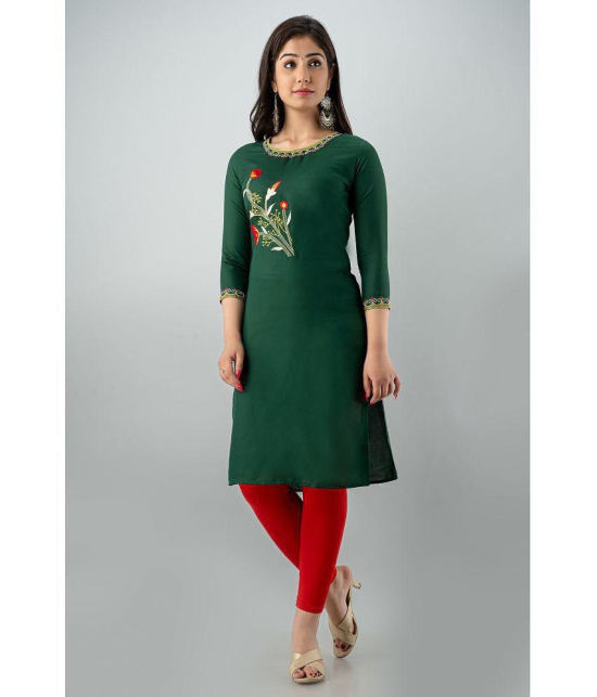 Radiksa - Green Rayon Womens Straight Kurti - None