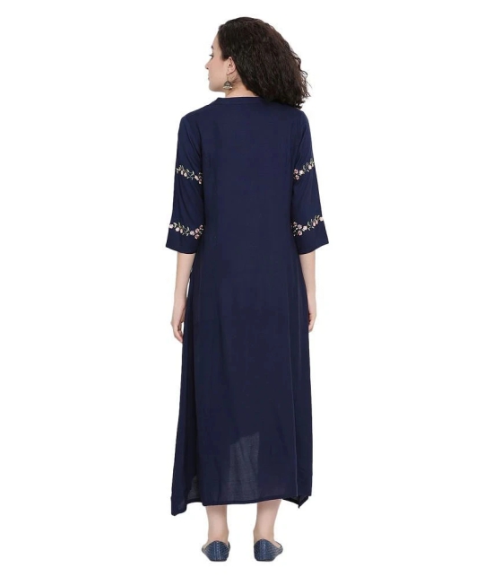 Antaran Rayon Navy A- line Dress - M