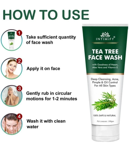 Intimify Tea Tree Oil Removal Face Wash, Skin Brightening Face Wash, Tan Removal, 100 Gms