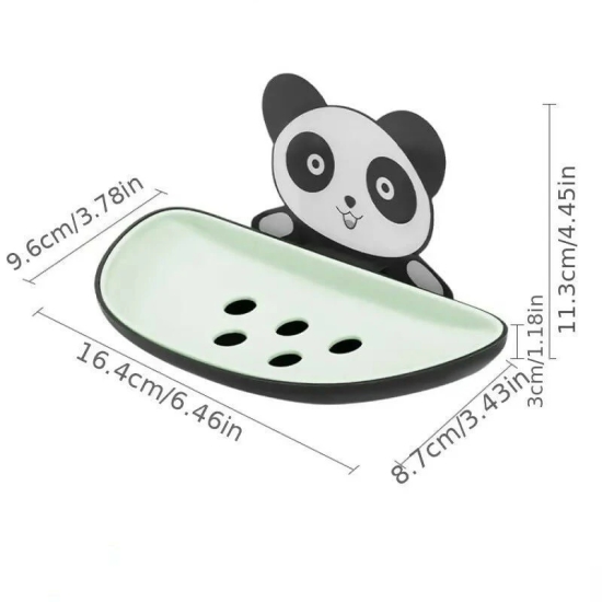 Panda-Shaped Self-Draining Wall-Mounted Soap Dish (Adhesive, Waterproof)-Default Title / white