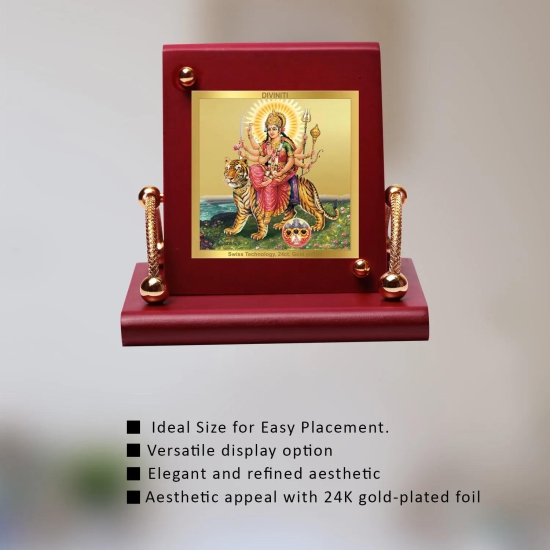 24K Gold Plated Goddess Durga Customized Photo Frame For Corporate Gifting