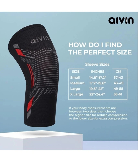 Aivin Black Knee Support ( Pack of 2 ) - XL