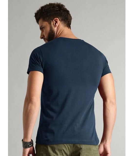 Lycos - Navy Blue Cotton Blend Regular Fit Mens T-Shirt ( Pack of 1 ) - None