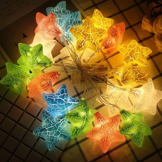 Uttamrobotics Multicolor Crack Star String light