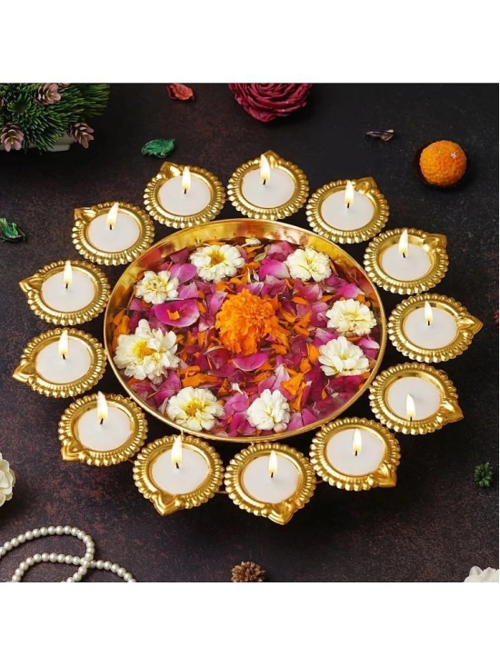 JaipurCrafts Gold Iron Diwali Diya