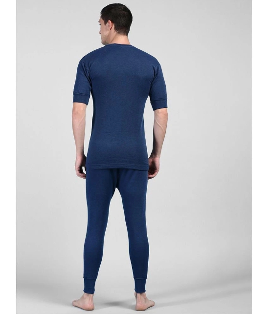 Lux Cottswool - Blue Cotton Blend Mens Thermal Sets ( Pack of 1 ) - None