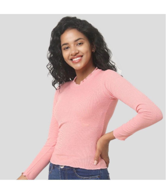 PPTHEFASHIONHUB - Peach Cotton Women''s Regular Top ( Pack of 1 ) - None