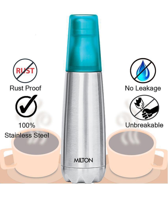 Milton Vertex 1000 Thermosteel Hot or Cold Water Bottle with Unbreakable Tumbler, 1000 ml, Blue - Blue