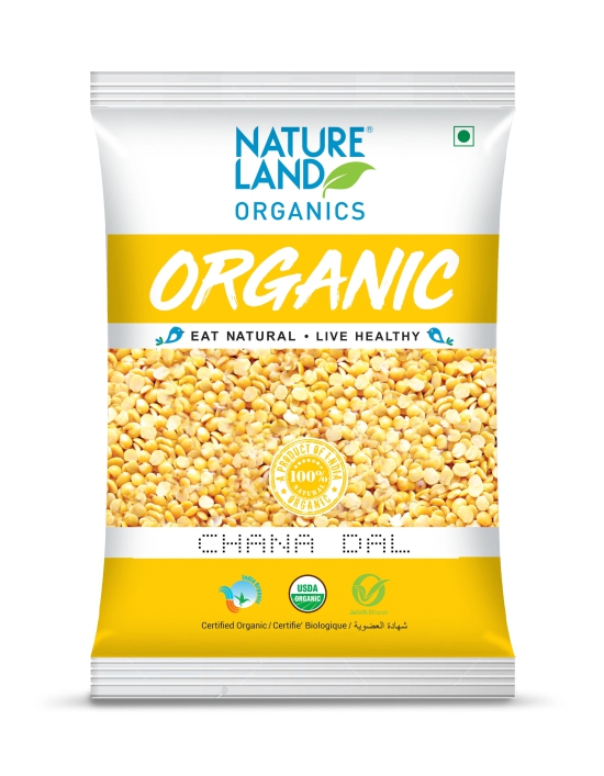 Natureland Organics Dal Combo (Arhar, Chana, Moong), 500 gm Each - Pack of 3