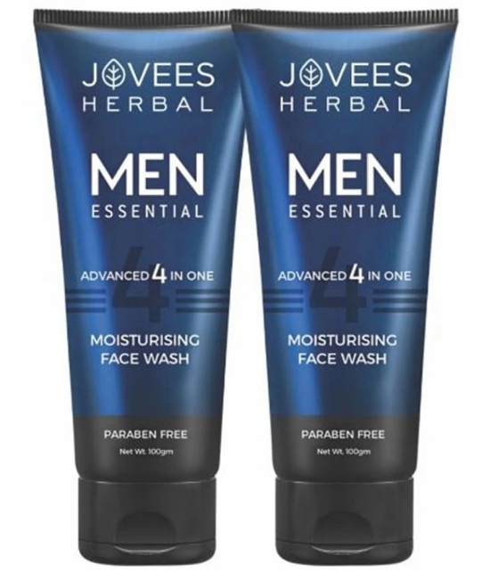 Jovees Herbal Mens Essential Advanced 4 in 1 Moisturizing Face Wash (Pack of 2)