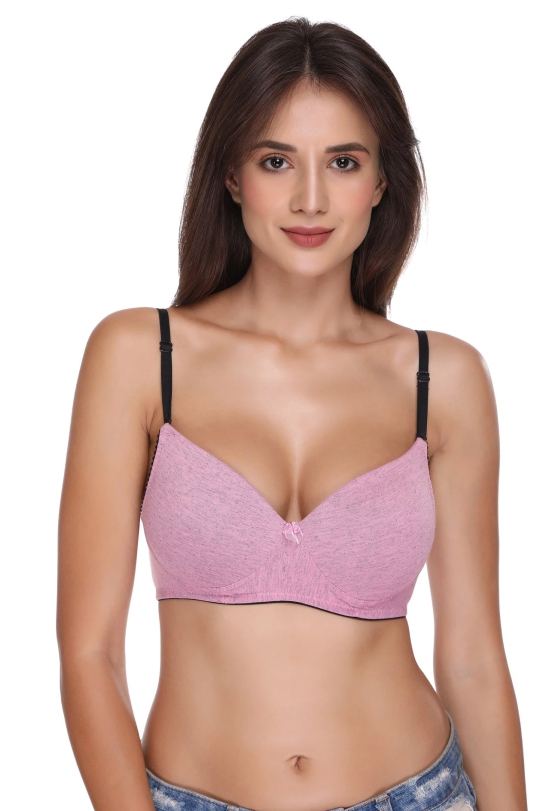 Sona SA-50 Pink Color Multiway Padded Non-Wired Seamless T-Shirt Bra with Detachable Straps-34 / D / Pink