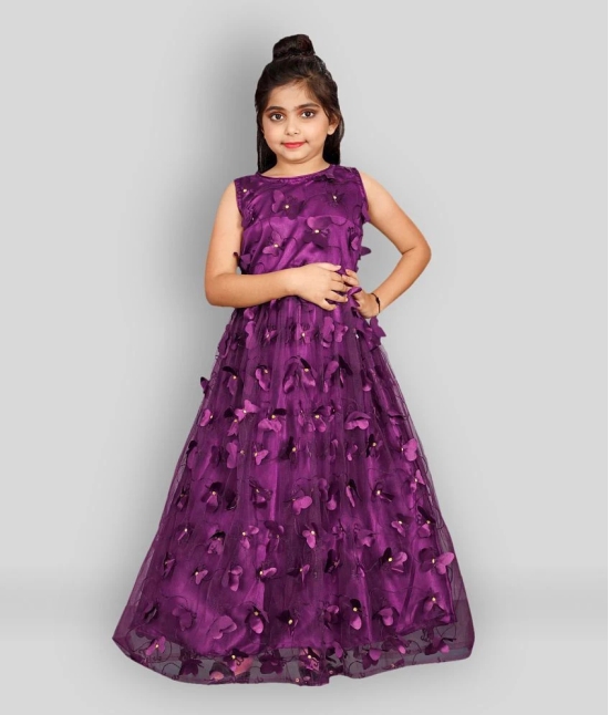 JULEE Net Gown For Girls ( Pack of 1 , Purple ) - None