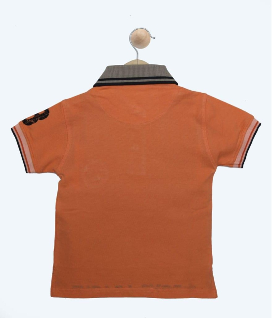 Boys Neon Orange Solid Polo T-Shirt