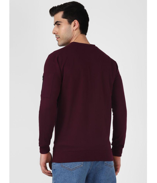 UrbanMark Men Regular Fit Front Open Zipper Full Sleeves Sweatshirt-Wine - None