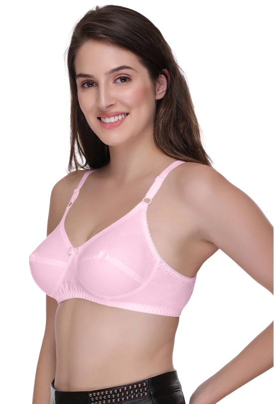 Sona Womens Sweety Baby Pink Everyday Full Coverage Non Padded Cotton Bra-40 / D / Baby Pink