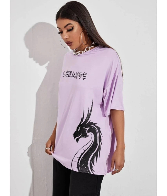 Leotude - Purple Cotton Blend Oversized Womens T-Shirt ( Pack of 1 ) - None