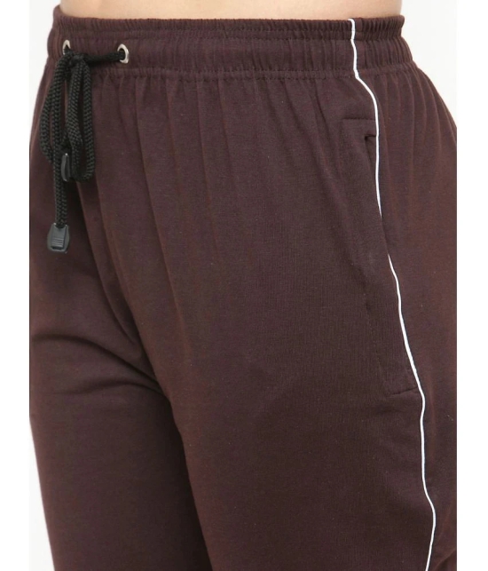 Uzarus Brown Cotton Blend Trackpants - Single - M