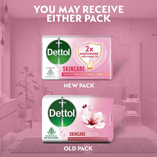 Dettol Skincare Pure Glycerine Soap, Protection From Skin Infection Causing Germs, 125 G