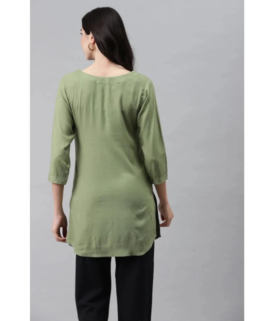 JC4U - Green Rayon Womens Straight Kurti - XL