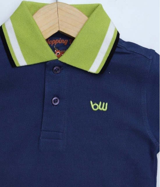 Boys Navy Solid Polo T-Shirt