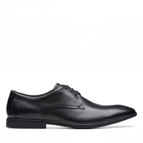 CLARKS BLACK MEN LEATHER BOSWYN FORMAL SHOES