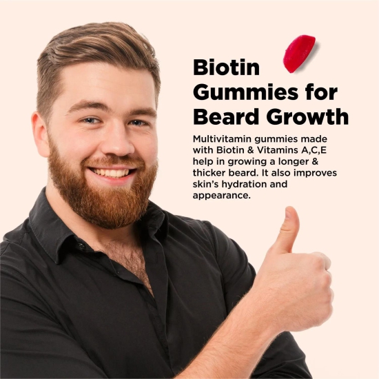 Biotin Gummies for Beard Growth-3 months