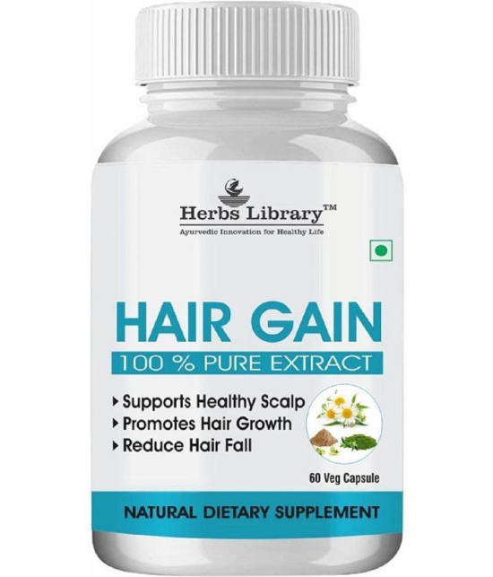 Herbs Library Hair Gain Herbal Supplement for Hair Growth, Remove Dandruff, 60 Capsules