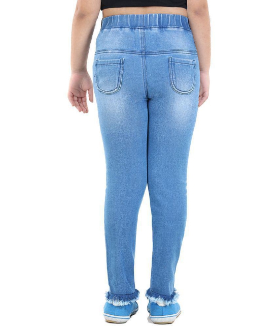 Naughty Ninos - Blue Denim Girls Leggings ( Pack of 1 ) - None