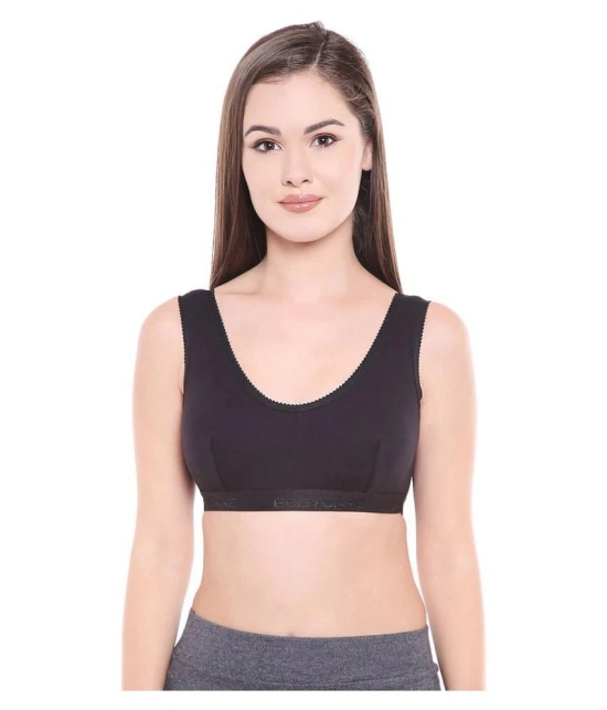 Bodycare Cotton Lycra Sports Bra - Black - 46B