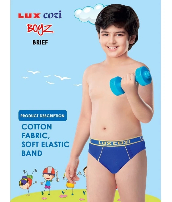 Lux Cozi - Multicolor Cotton Boys Briefs ( Pack of 3 ) - None