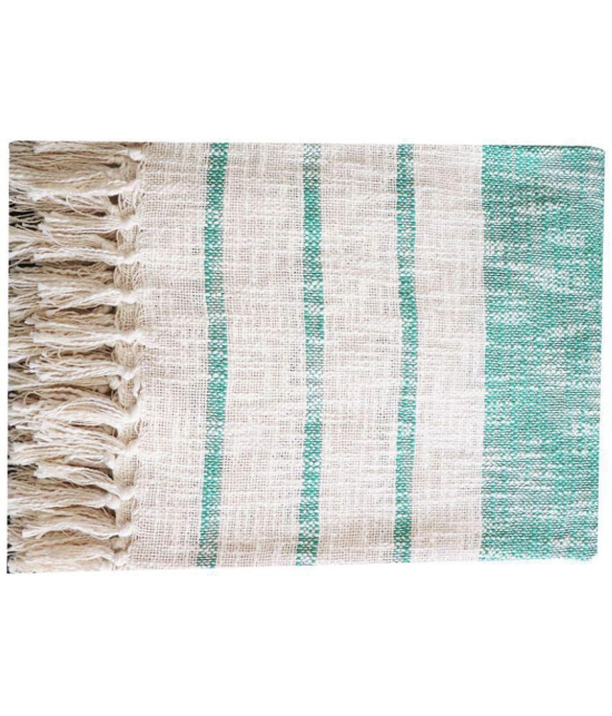 HUGS N RUGS - 3 Seater Cotton Throw ( Pack of 1 ) - Sea Green