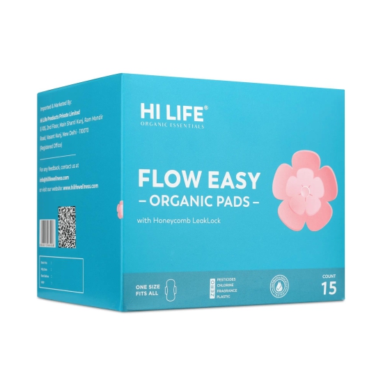 FLOW EASY - Organic Period Pads (with disposable bag)-Pack of 45