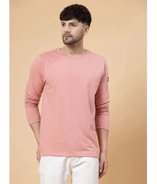 Rigo Cotton Oversized Fit Solid Full Sleeves Mens T-Shirt - Pink ( Pack of 1 ) - None