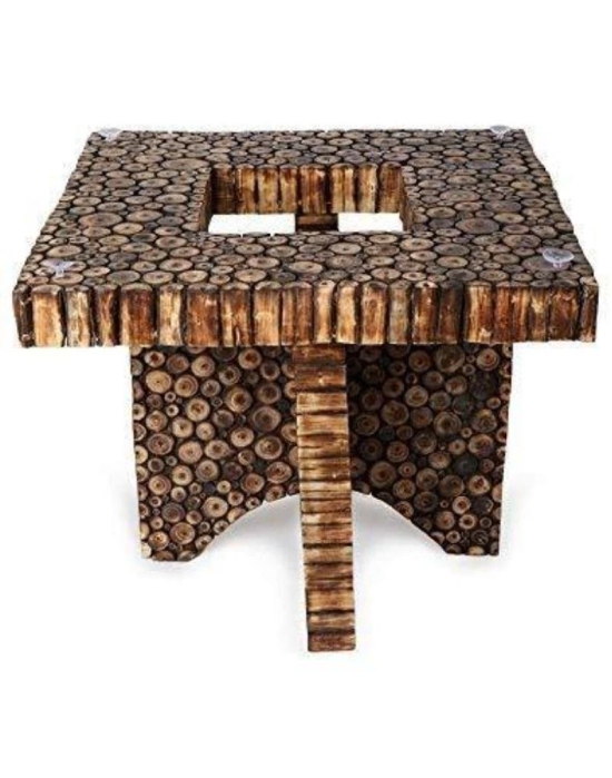 Bloque Wooden Antique Square Shaped Coffee Table-Brown