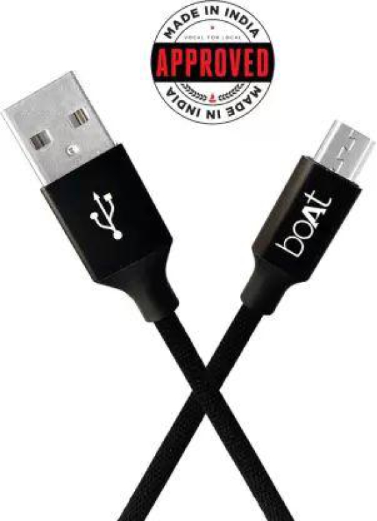 boAt Micro USB 150 Charging Cable (1.5 Meter) Black